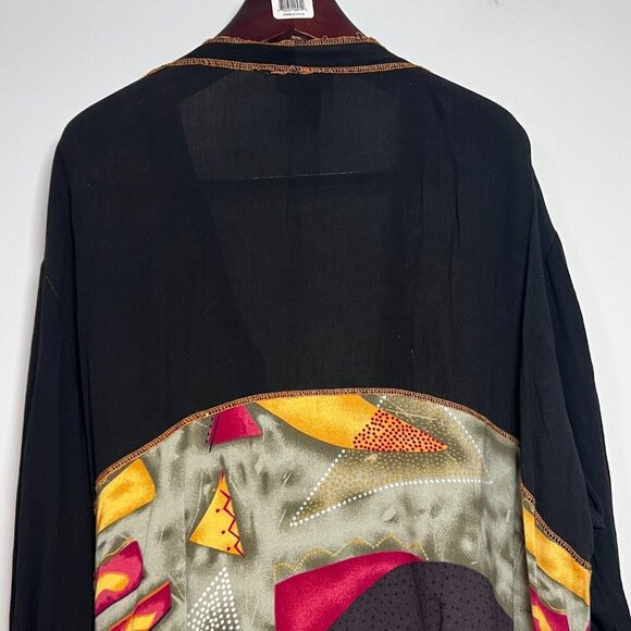 Gabrielle Boho Geometric Duster Kimono Plus Size 24 Open Front Cover up - Picture 12 of 16